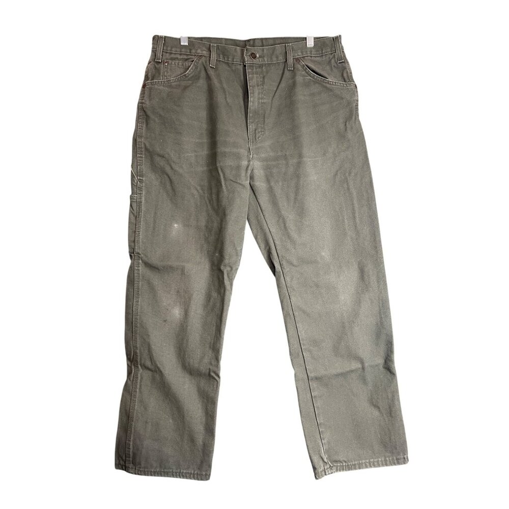 Dickies Mens Relaxed Fit Olive Green Carpenter Pants 36x30